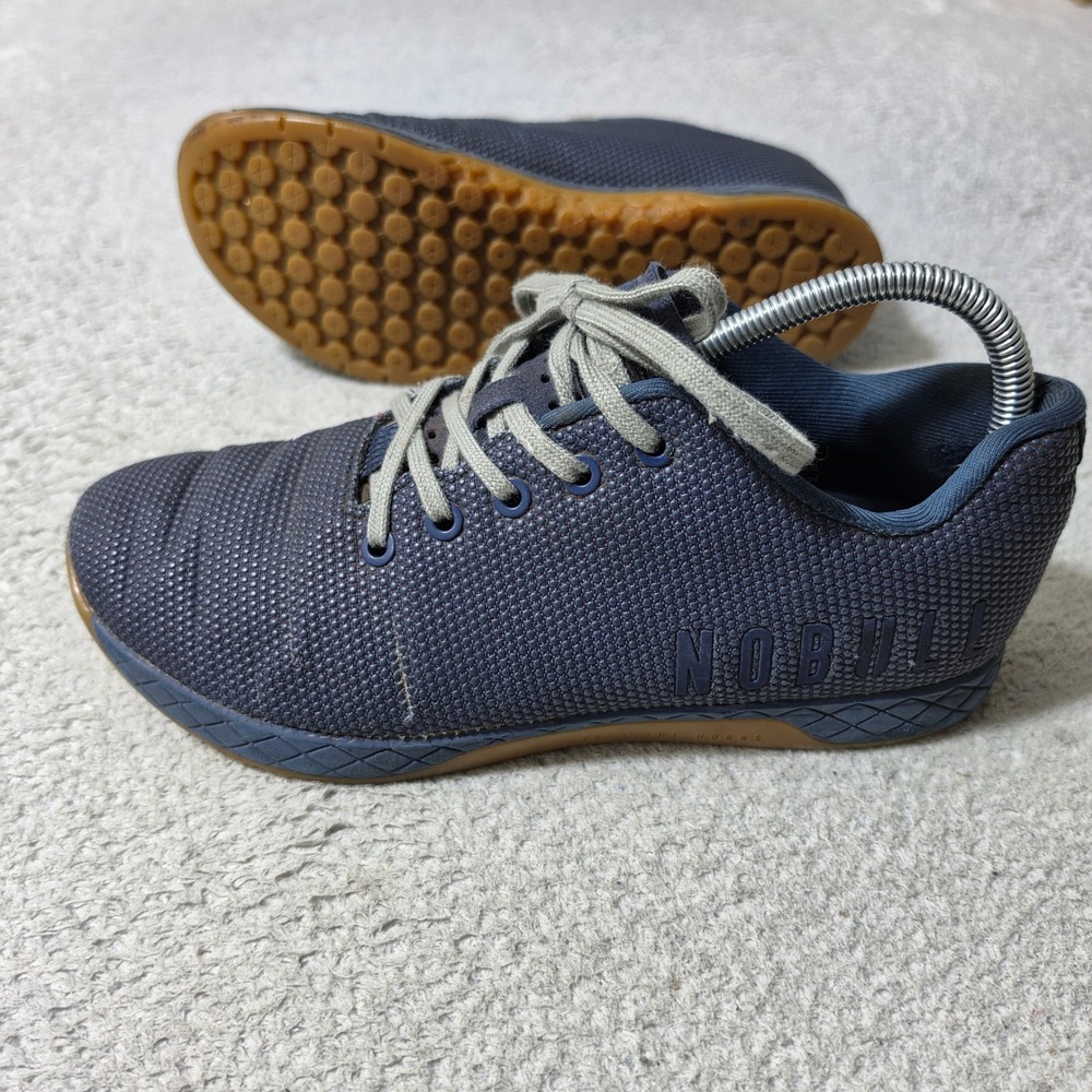 NOBULL Trainer Mens 8 Navy Blue SuperFabric Gum Sole Cross‎ Training Shoes